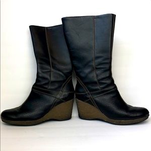 TIMBERLAND Womens Leather Wedge Boots